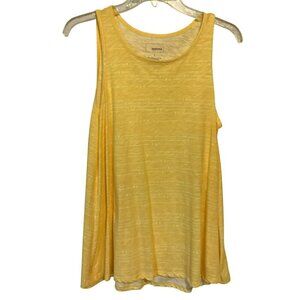 Sonoma Goods For Life Tank Top Lightweight High-Low Sz Large Yellow White Relax